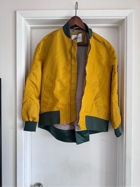 Eleven Paris Yellow Bomber Jacket with Green Trim